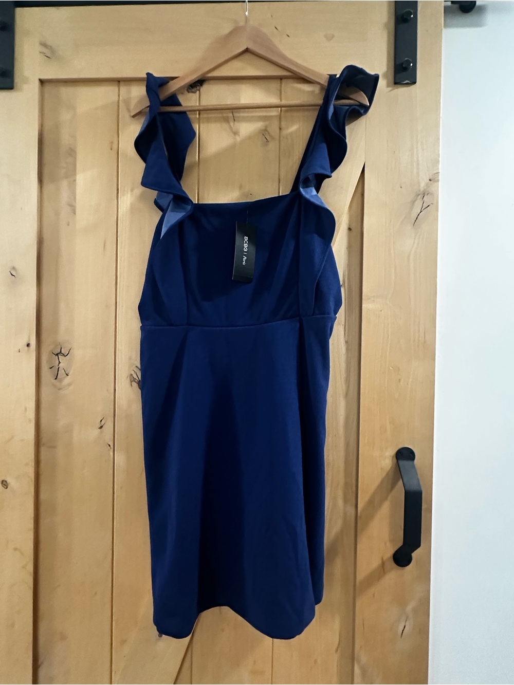 BCBG Navy Ruffle Strap Mini Dress